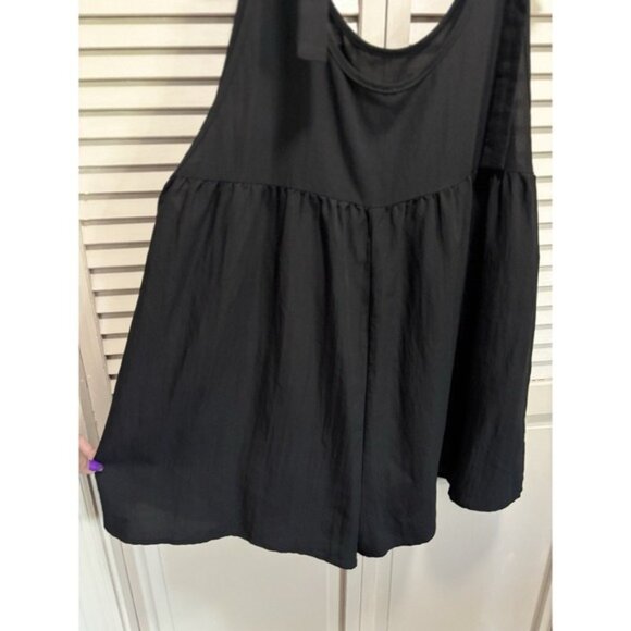 SHEIN‎ Black Short Romper Size Large Faux Tie On Straps Flowy - Picture 2 of 9